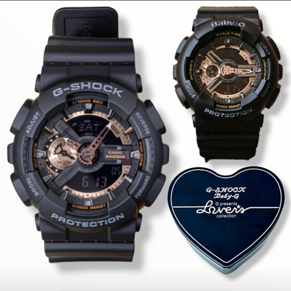 G-Shock Baby G Triple Black & Golden Rose - Picture 1 of 15